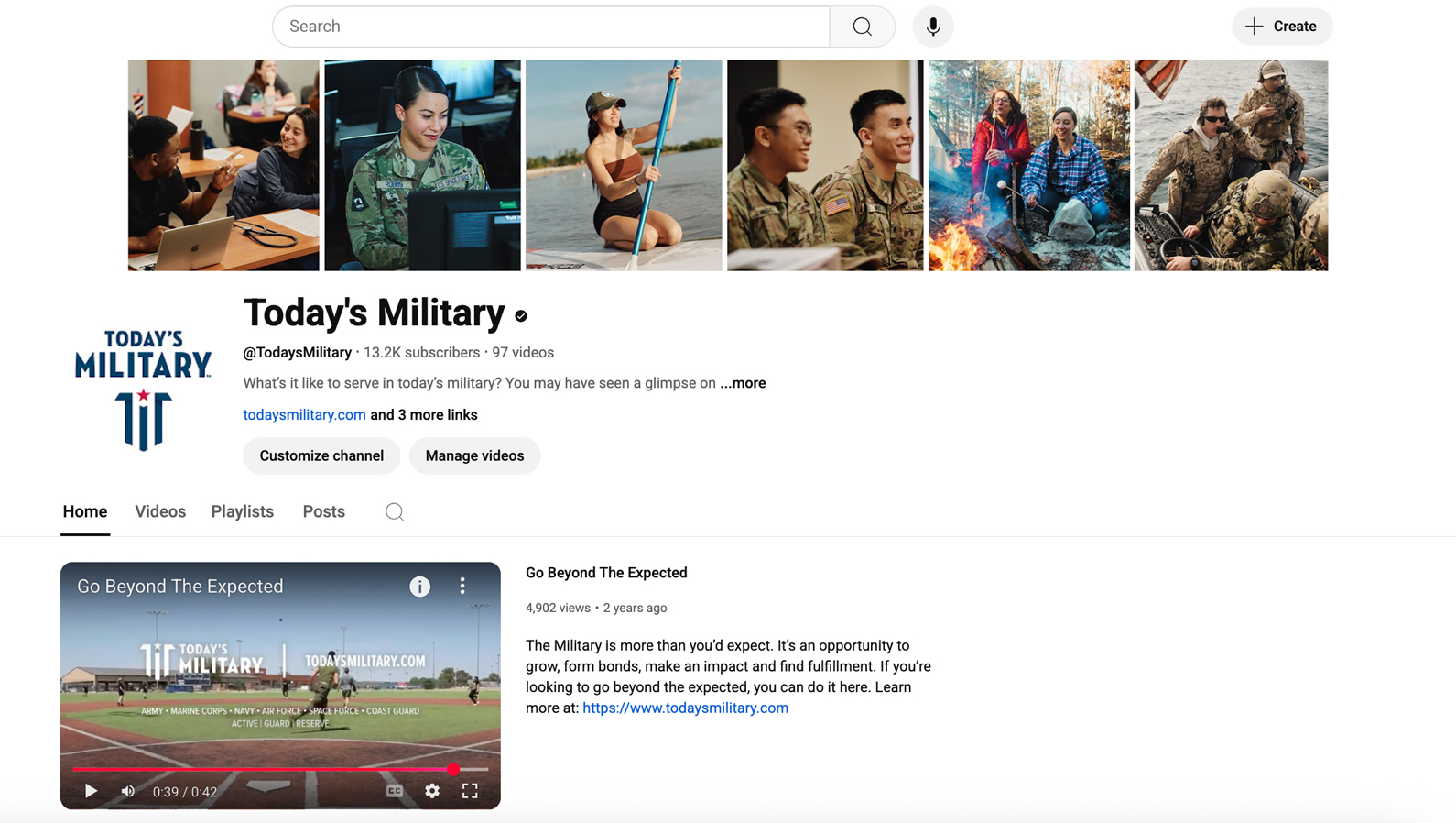 YouTube: Today's Military
